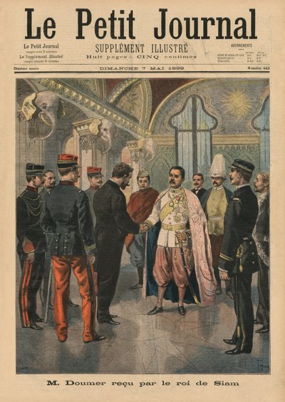 Paul Doumer, Gouverneur-Generaal van Indochina, ontvangen in Bangkok door Chulalongkorn, Koning van Siam als Rama V, voorpagina illustratie van 